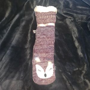 NWT Purple Fox Slipper Socks